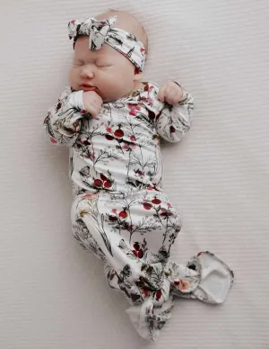 Floral Knotted Gown Set