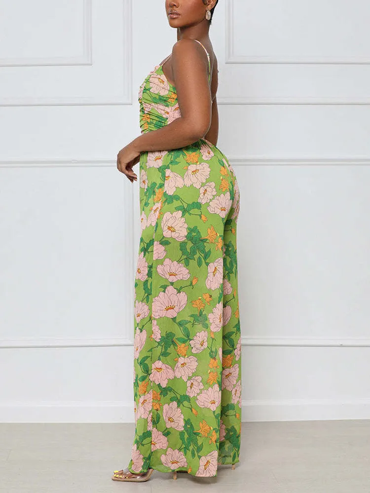 Floral Spaghetti Strap Jumpsuit