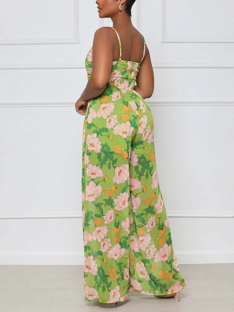 Floral Spaghetti Strap Jumpsuit
