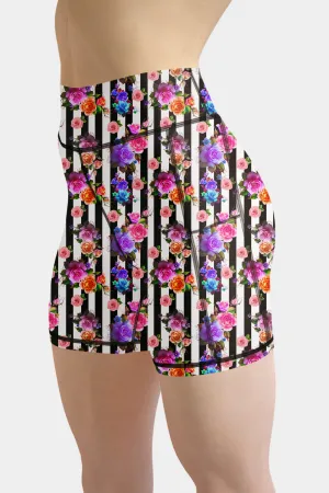 FLORAL STRIPE SHORTS WITH SIDE POCKETS - EXCLUSIVE! BATCH 3 (WHOLESALE)