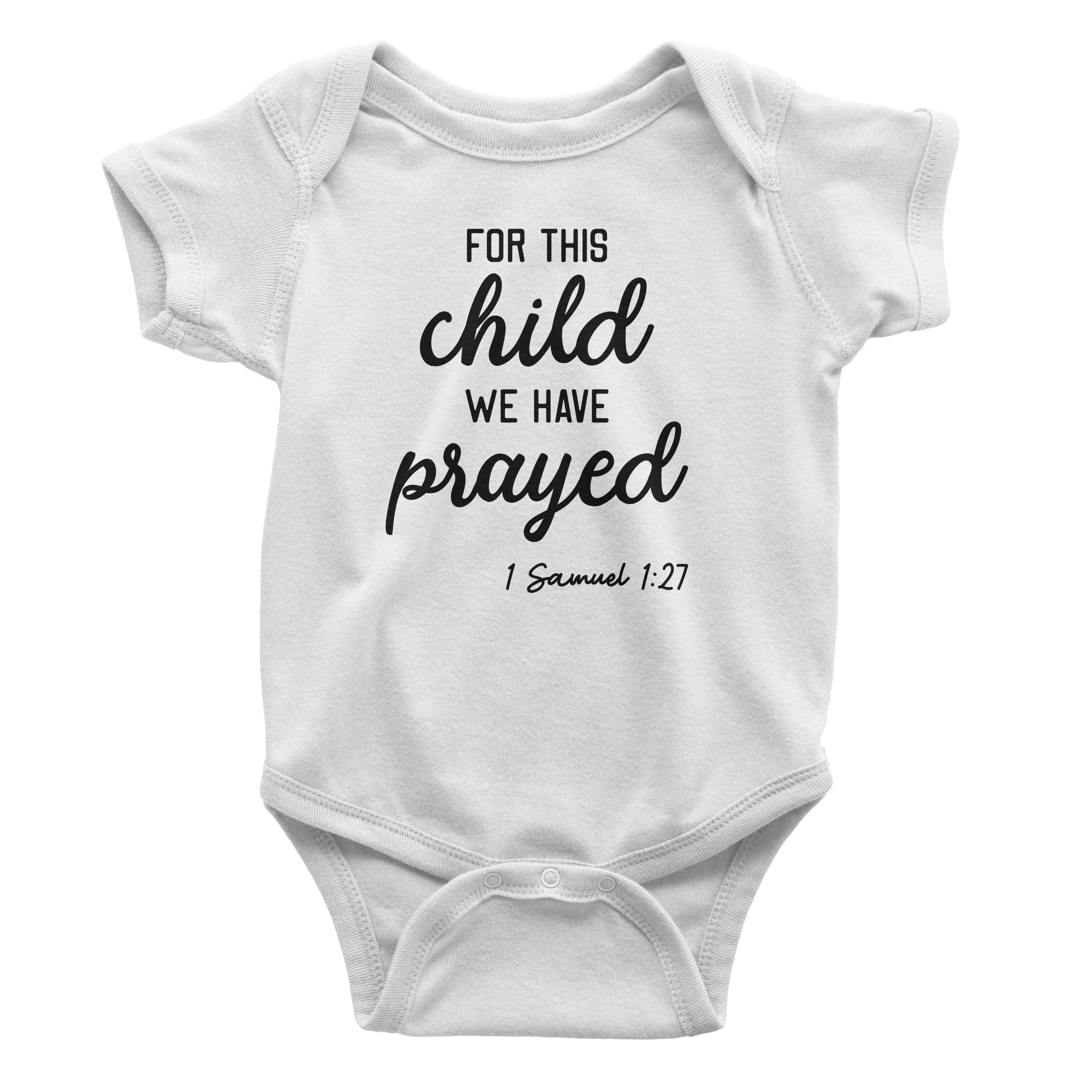 For This Child We Have Prayed One Piece Bodysuit for Baby