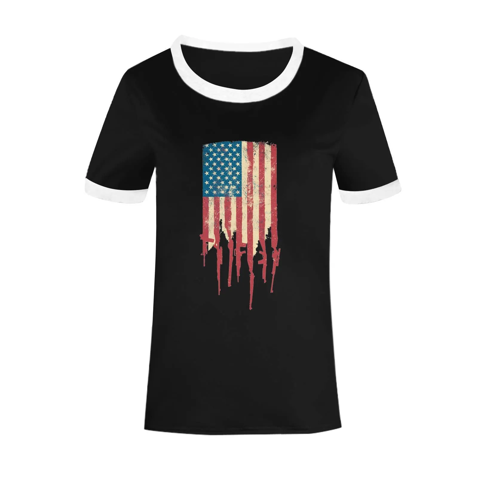Fourth of July American flag print women's t-shirt