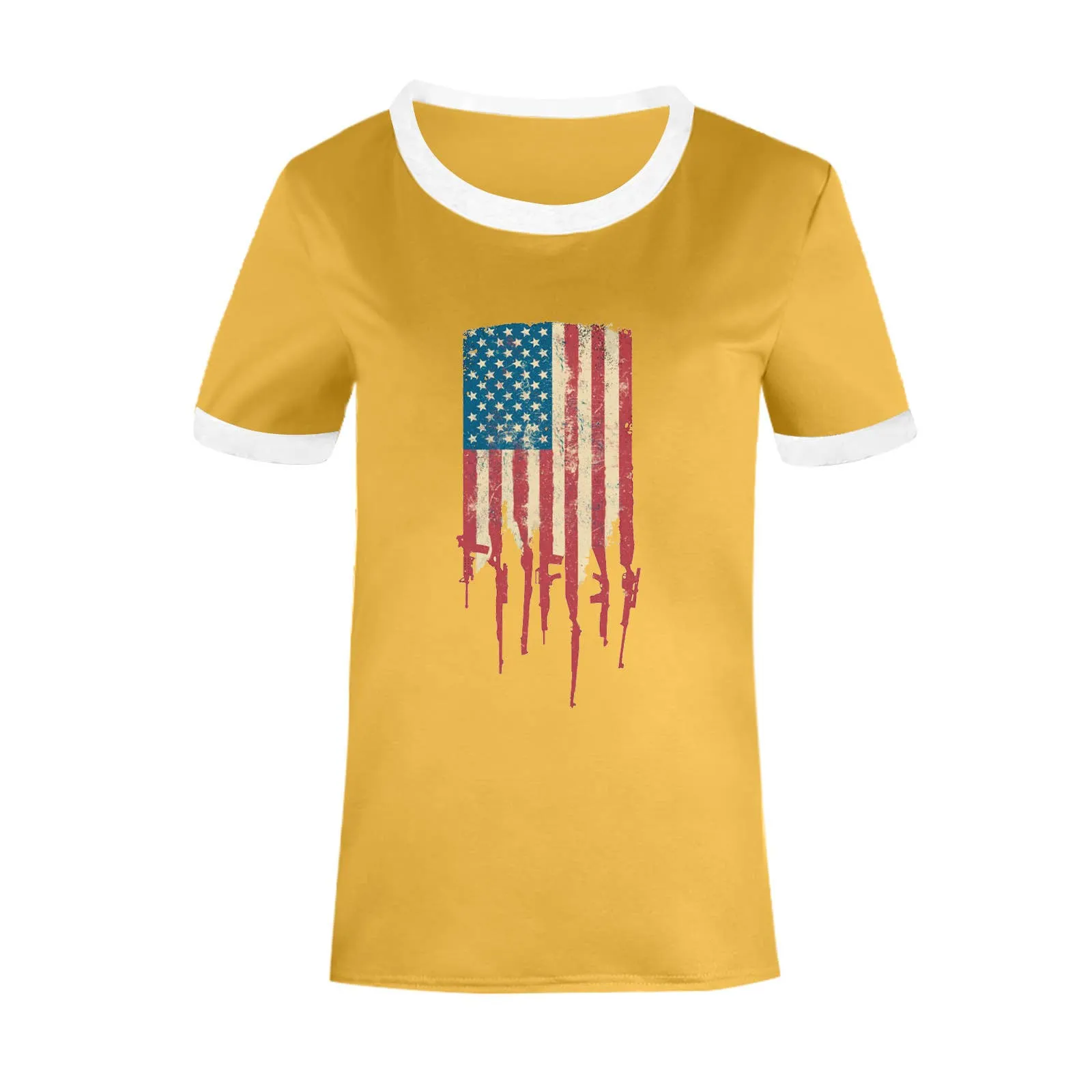Fourth of July American flag print women's t-shirt