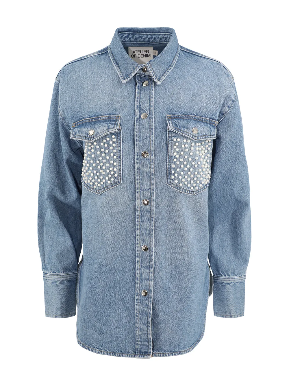 Frame Atelier Oversized Shirt Jacket in Daylight Pearl