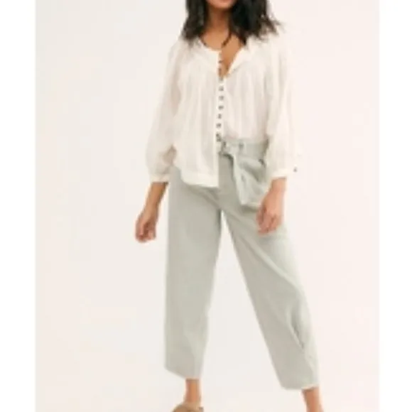FREE PEOPLE Paloma High-Rise Slouchy Jeans Mint
