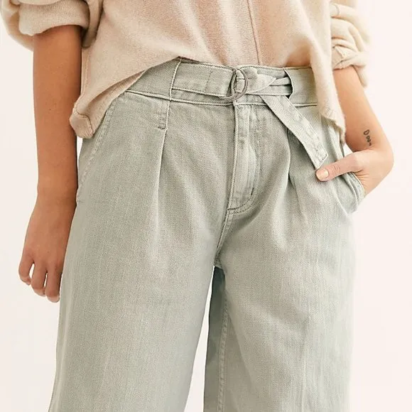 FREE PEOPLE Paloma High-Rise Slouchy Jeans Mint