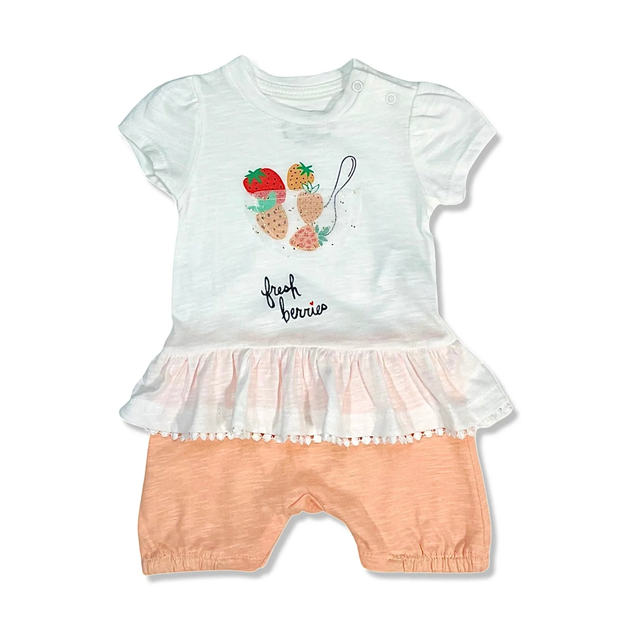 Fresh Berries - Girls Romper With Ruffle