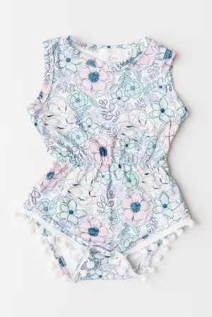 Garden Grace Pom Pom Romper