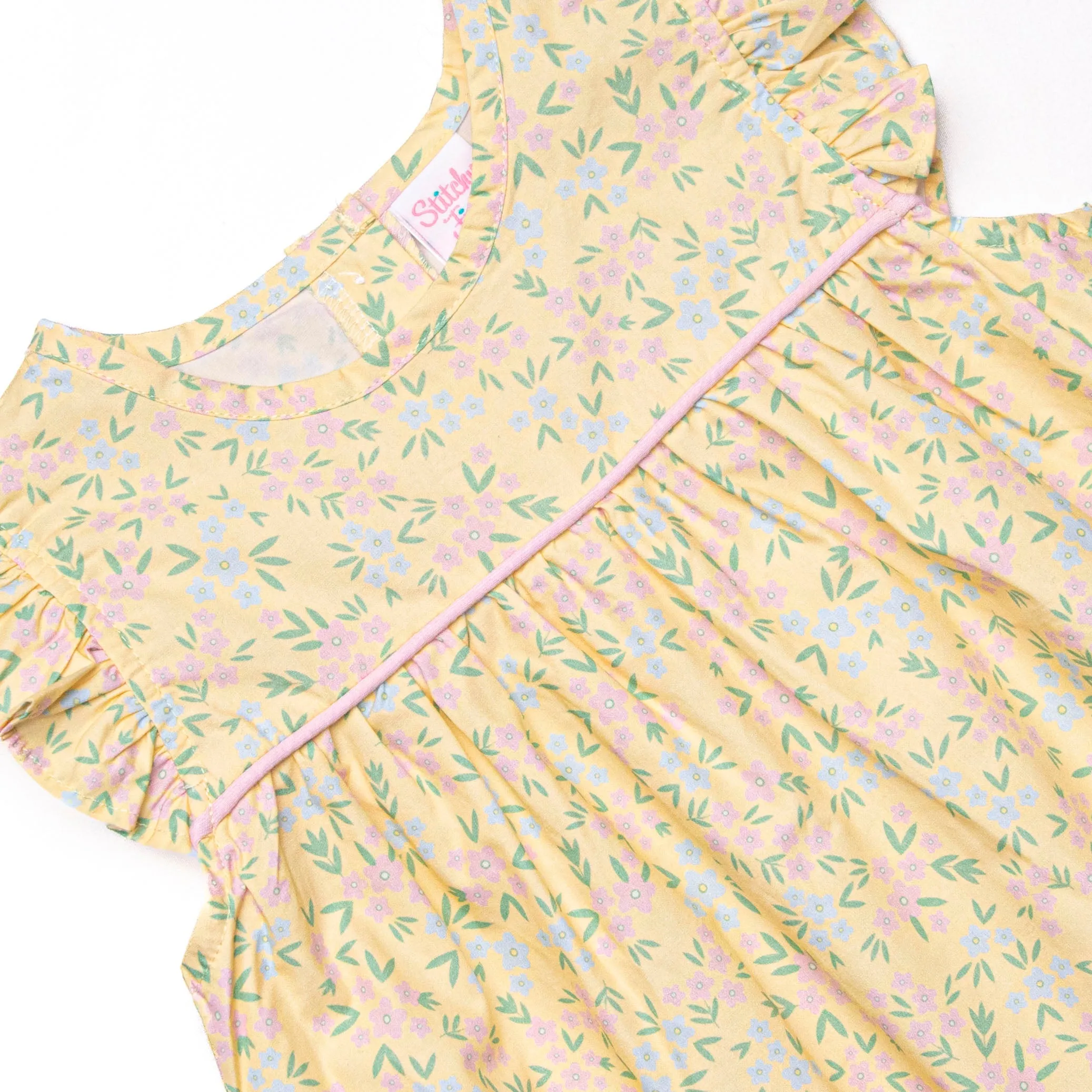 Garden Party Bubble Romper, Yellow