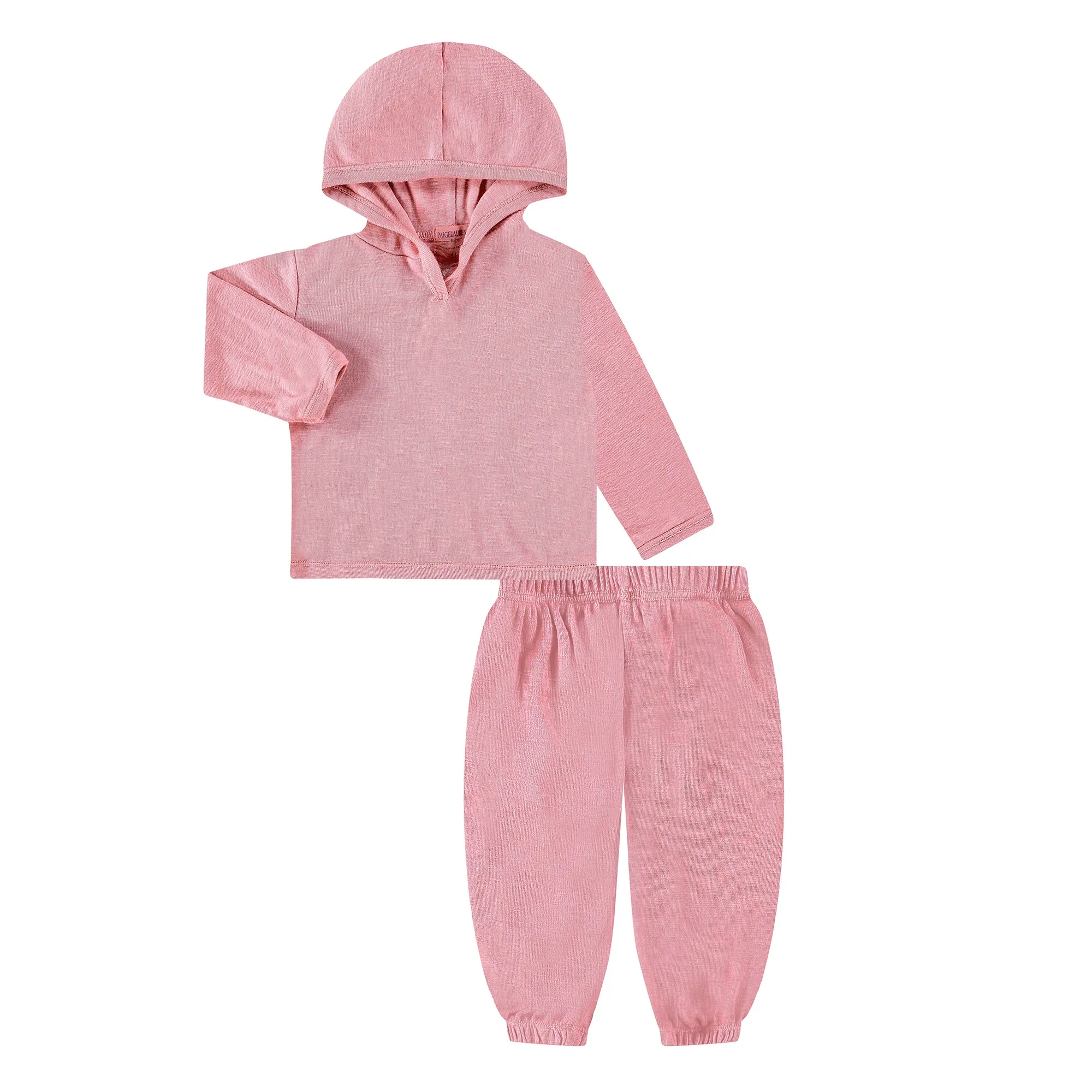 Garment Dyed Slub Ribbed Hoodie and Baggy Pant Sets
