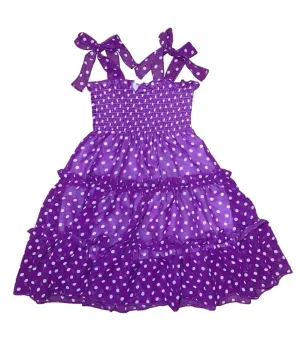 Girl Chiffon Dress Polka Dots B 2-8