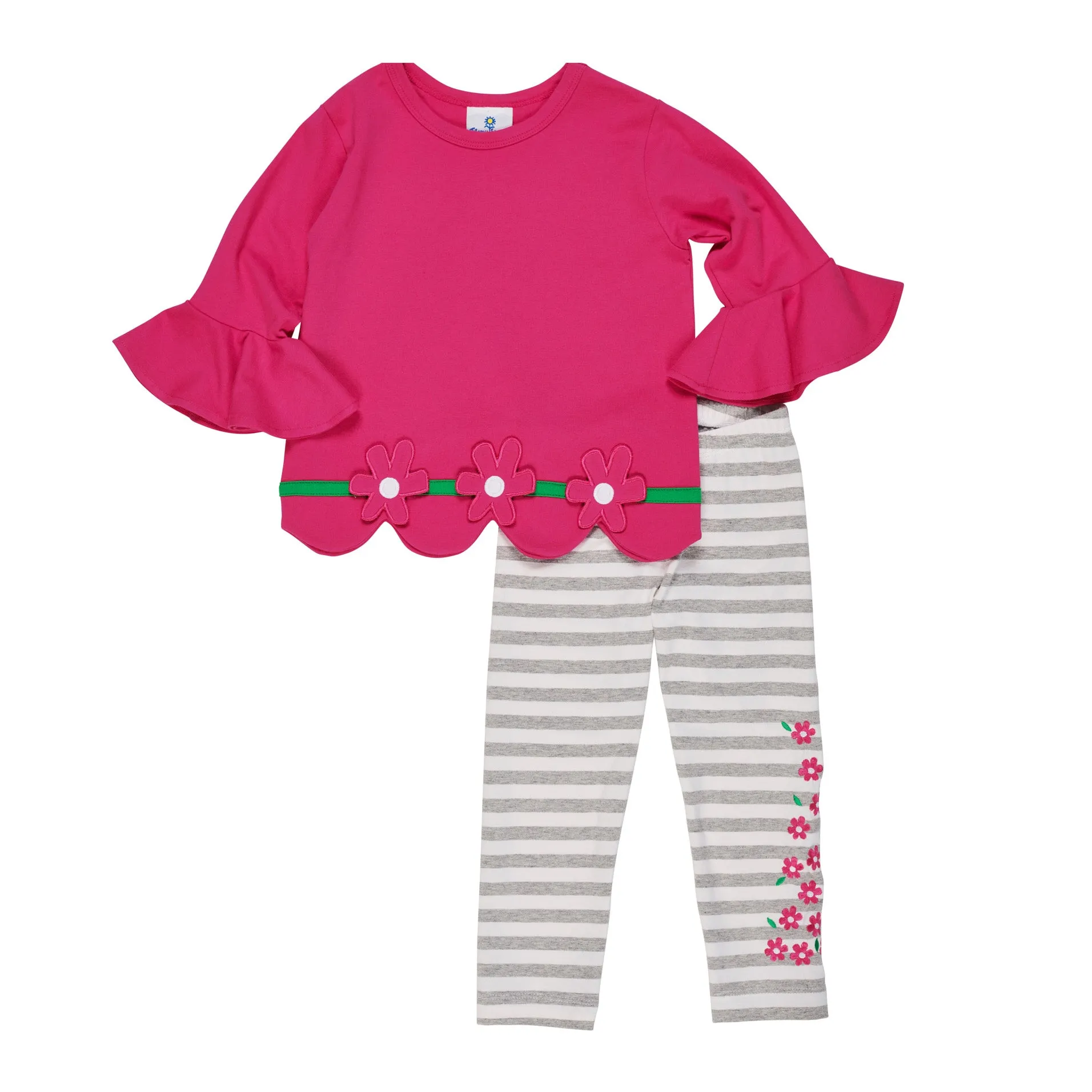 Girls Bright Pink Top with Flowers