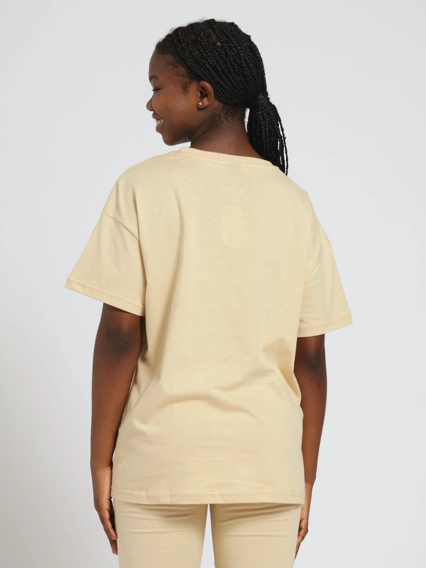 Girls Oversized Tee - Stone