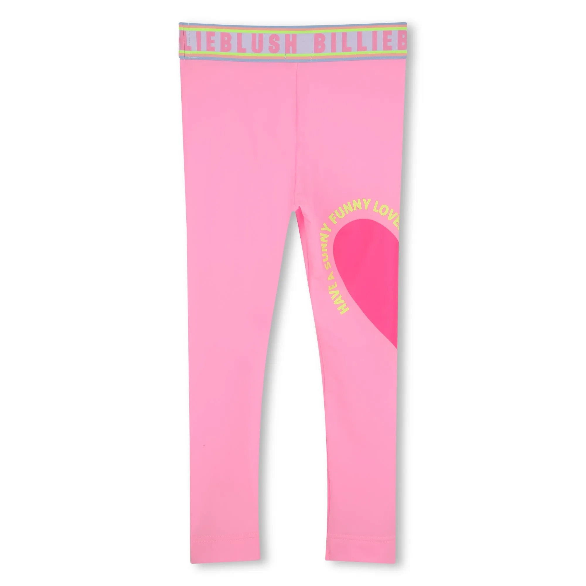 Girls Pink Heart Leggings