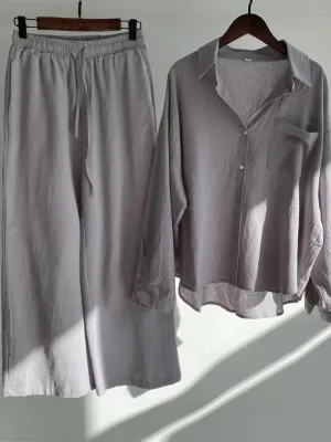 Graphite Oversized Shirt And Wide Pant Co-Ord Set