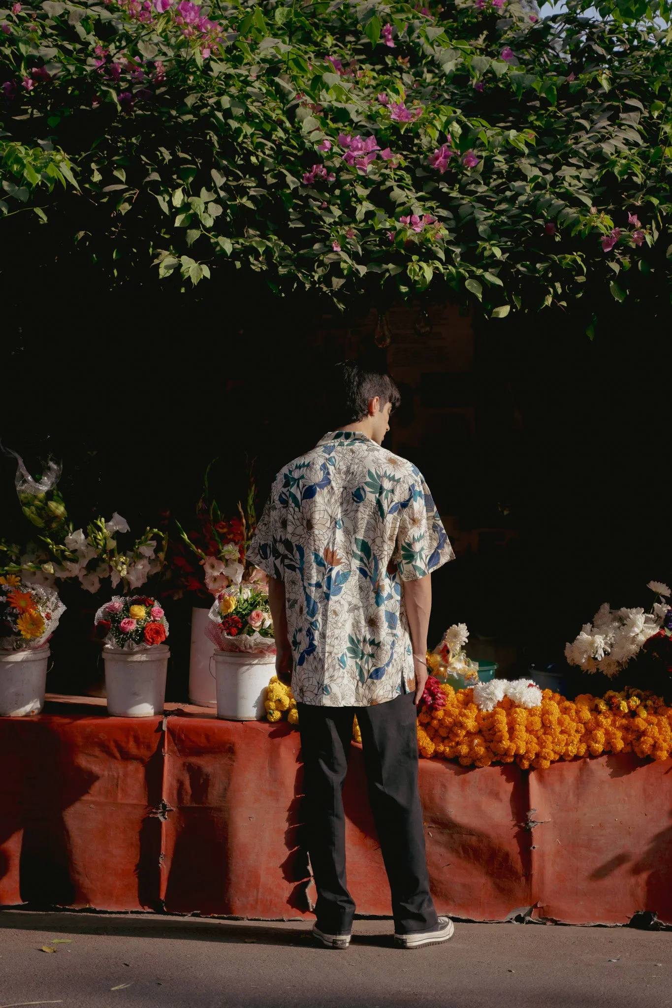 Green Leaf Floral Oversize Shirt