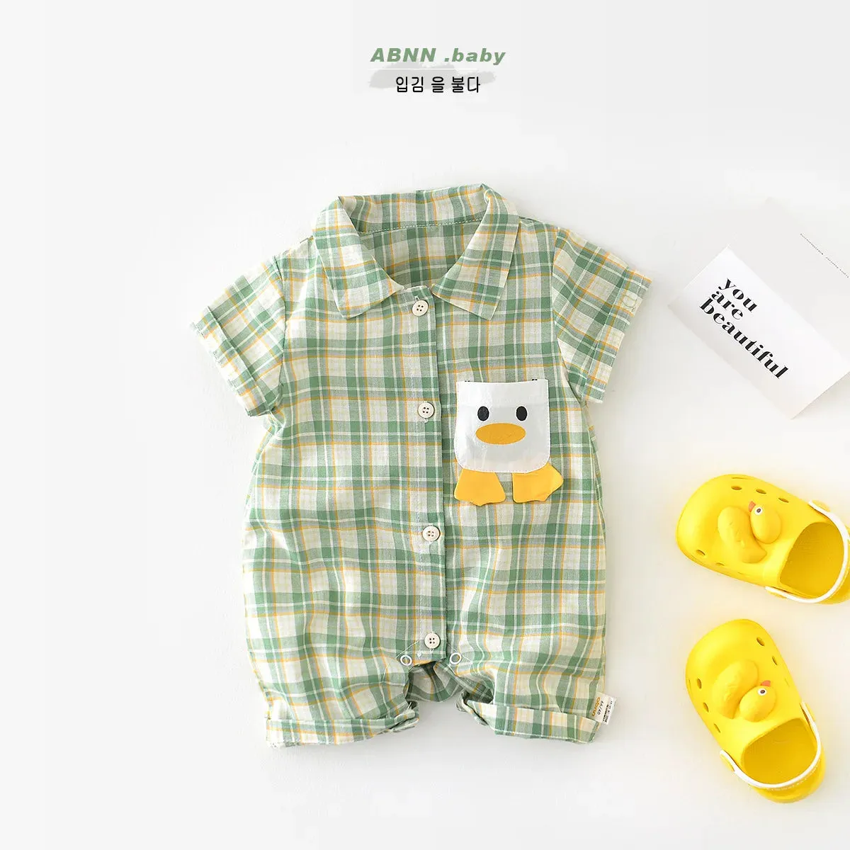 Green Plaid Infant Baby Bodysuit