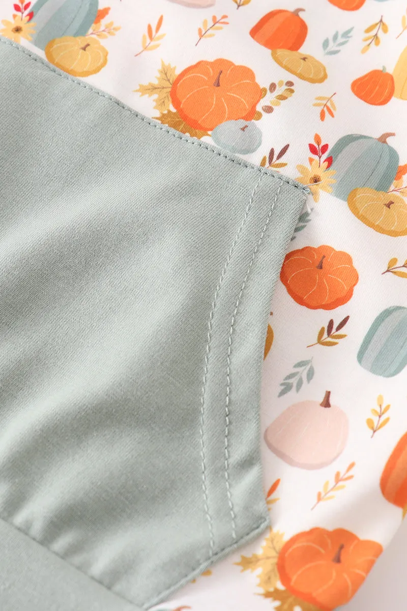 Green Pumpkin Boy Hoodie Set
