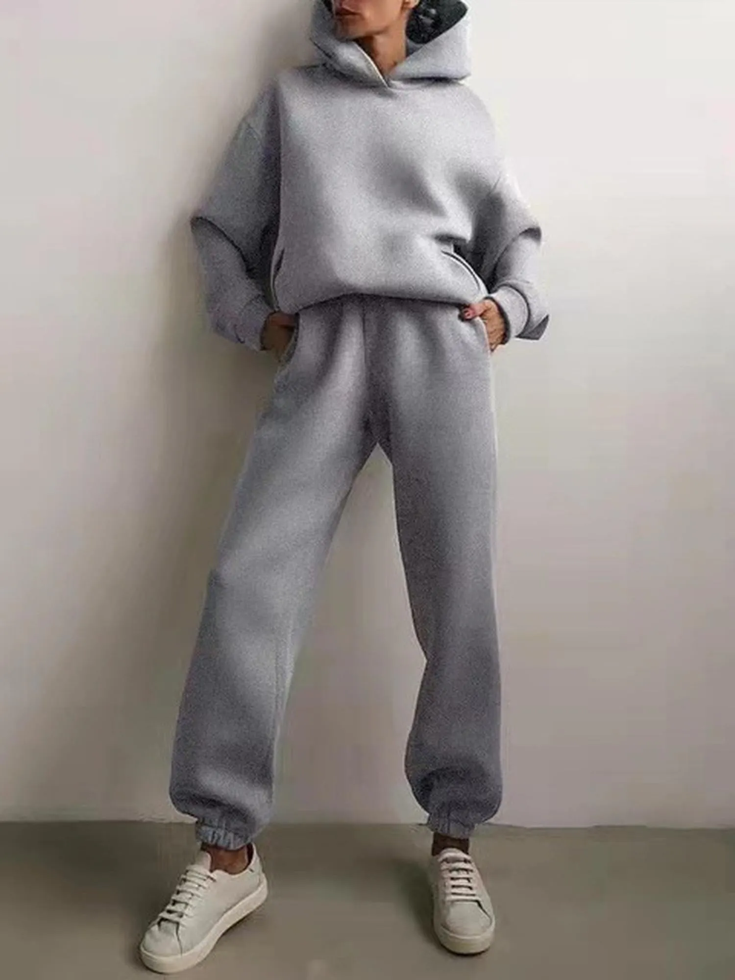 Grey Oversized Hoodie and Pant Co-Ord Set