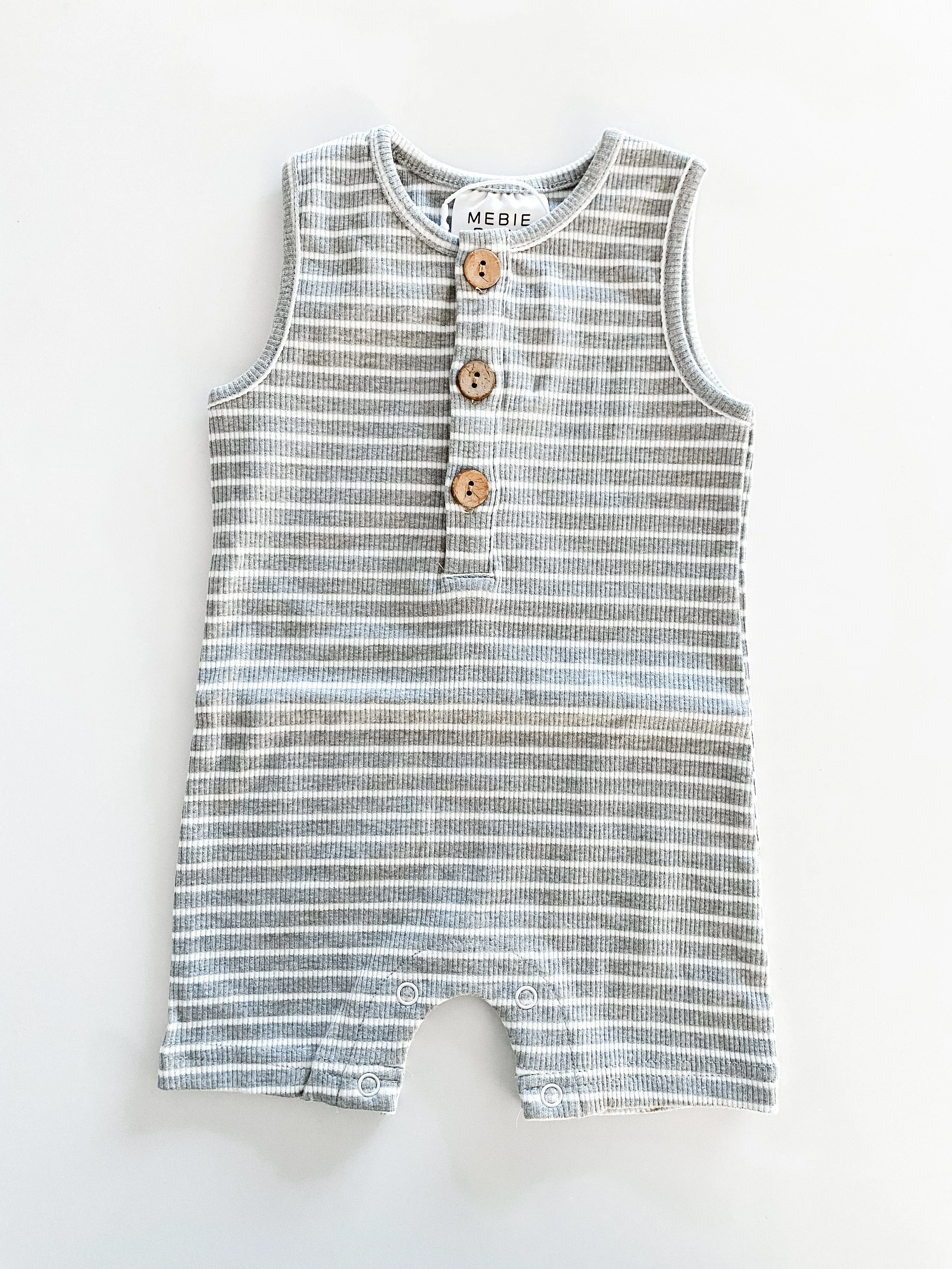 Grey Stripe Short Romper