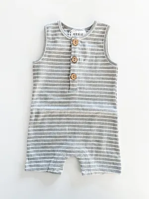 Grey Stripe Short Romper