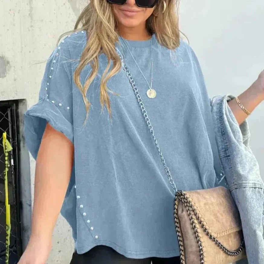 Hannah - Studded Oversized Tee