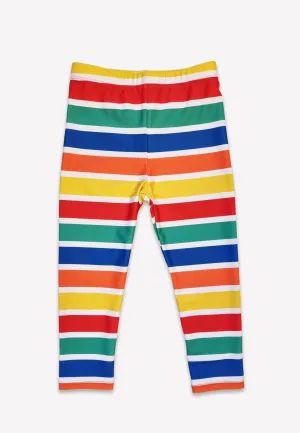 Happy Stripe Print Kids' Swim Leggings