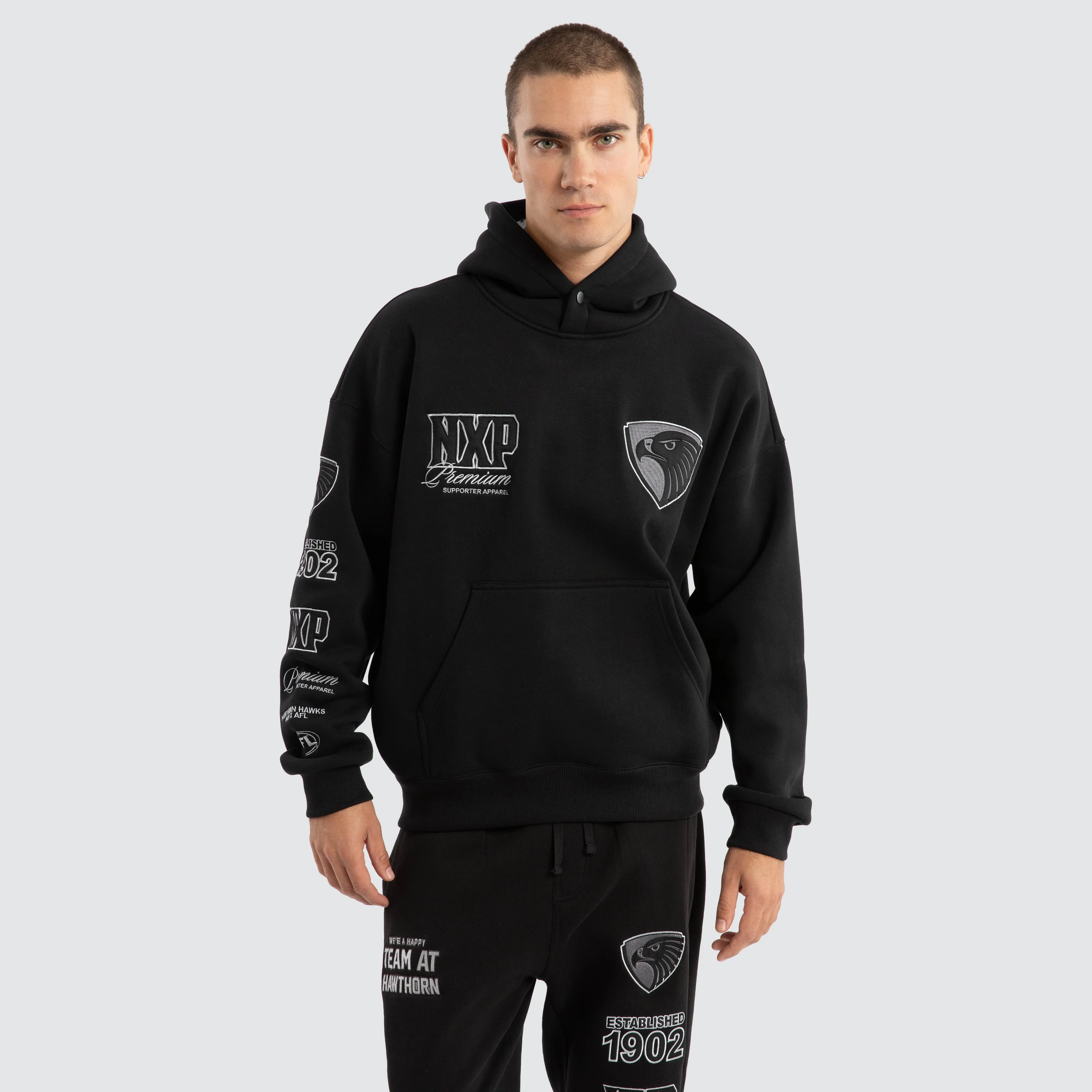 Hawthorn Hawks AFL Mono Hoodie Jet Black