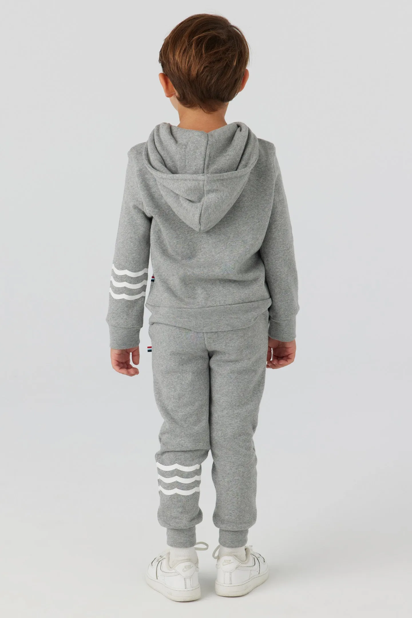 Heather Grey Waves Zip Up Hoodie