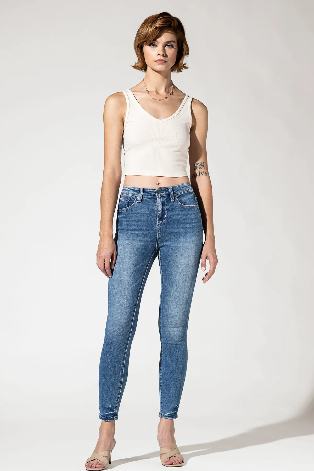 High Rise Ankle Skinny