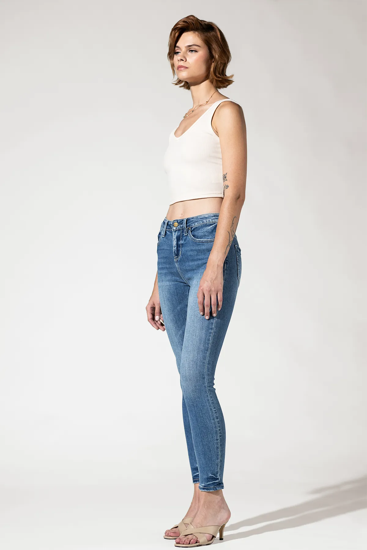 High Rise Ankle Skinny