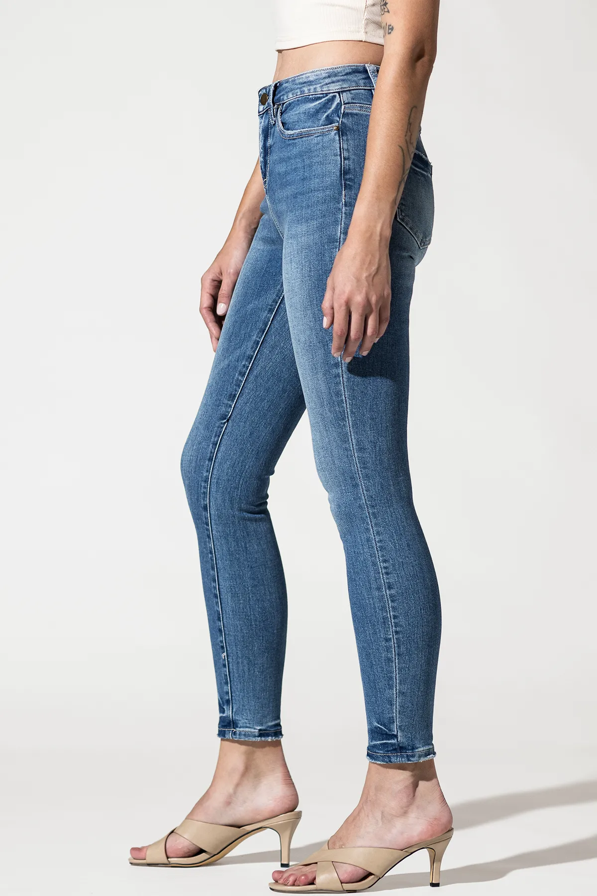 High Rise Ankle Skinny