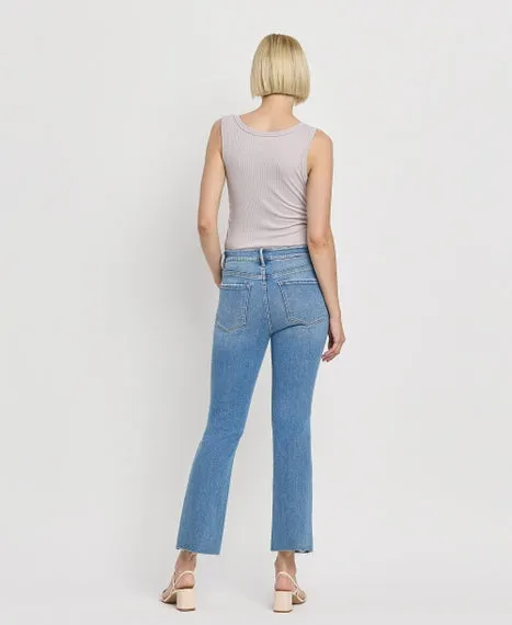 High Rise Crop Flare Jeans