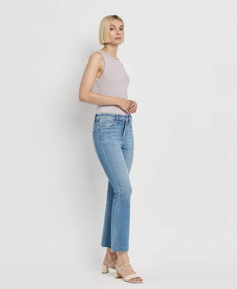High Rise Crop Flare Jeans