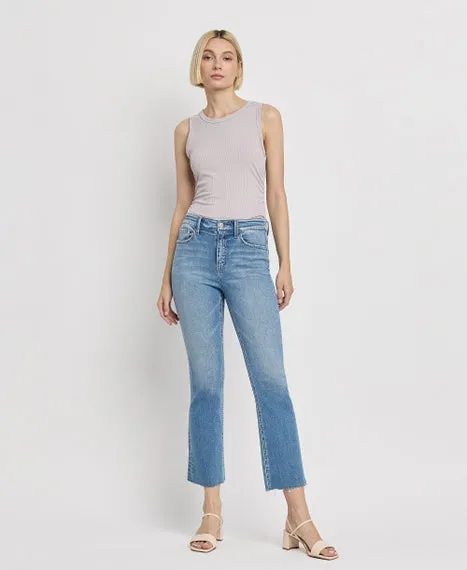 High Rise Crop Flare Jeans