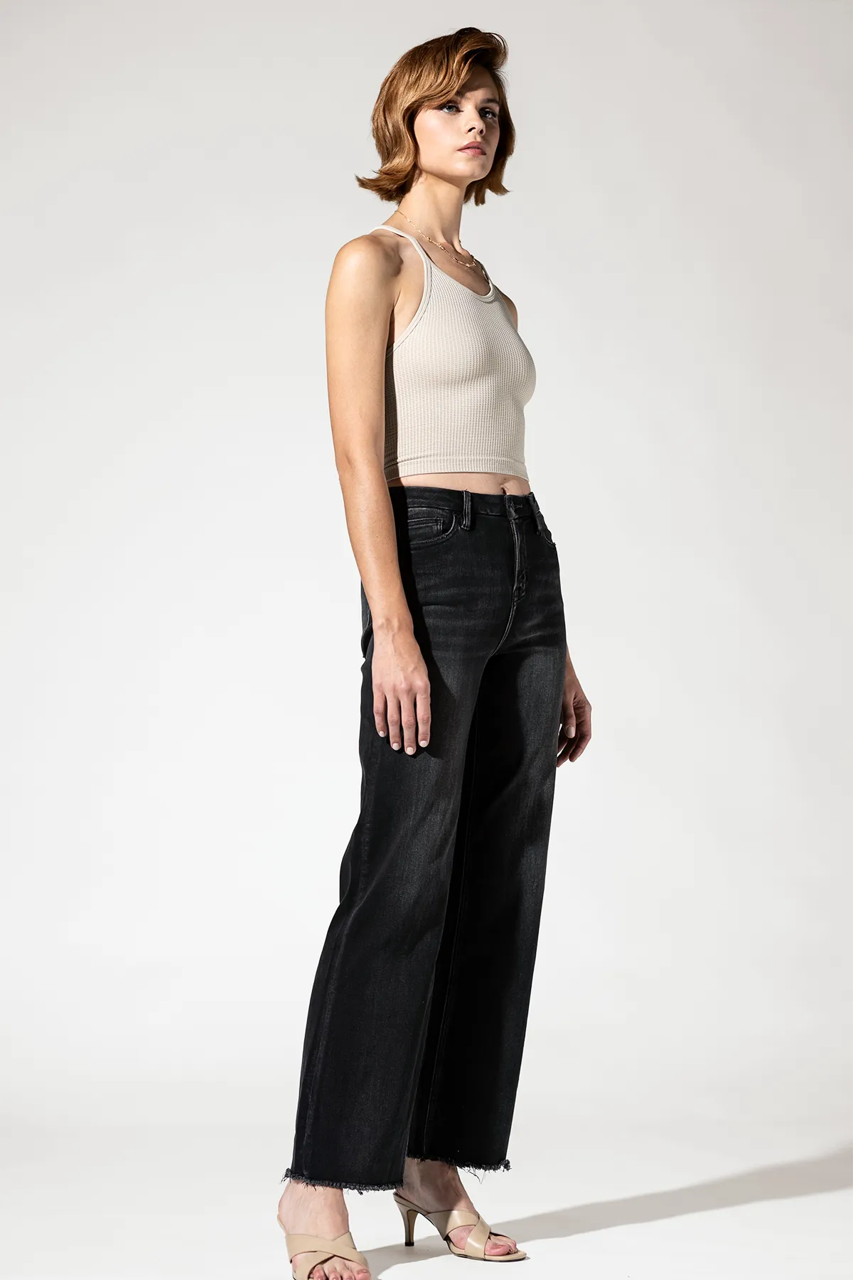 High Rise Crop Wide Leg