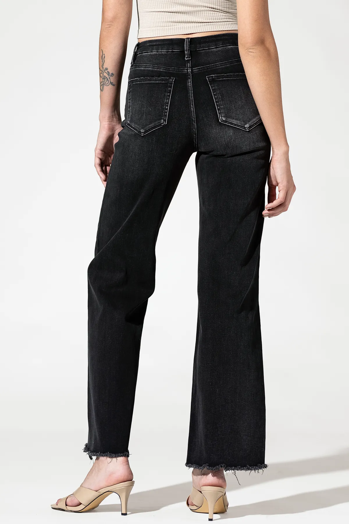 High Rise Crop Wide Leg