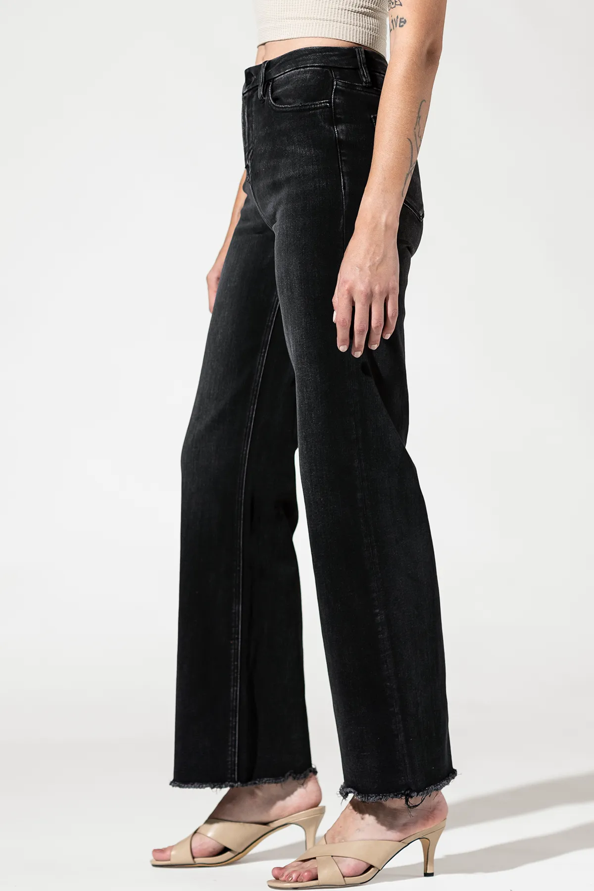 High Rise Crop Wide Leg