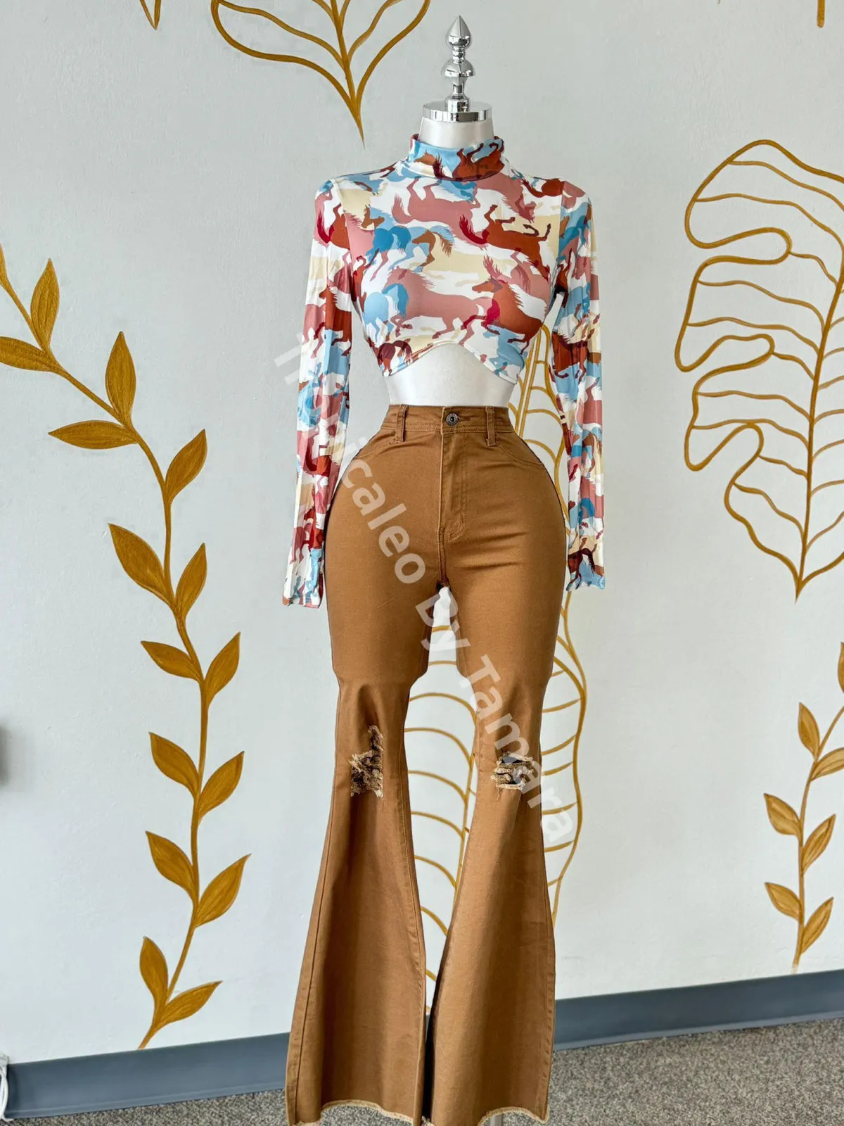 High-Rise Flare Leg Jeans
