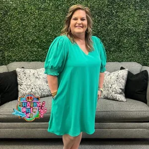 Holding on for Luck Dress - Emerald