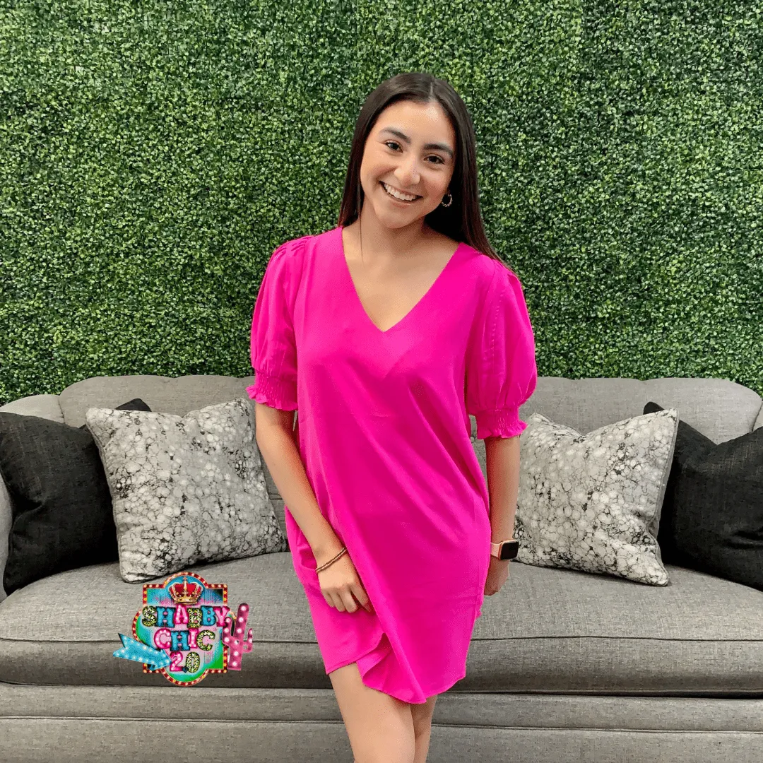 Holding on for Luck Dress - Hot Pink