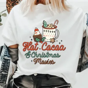 Hot Cocoa and Christmas Movies - Christmas Retro Tee