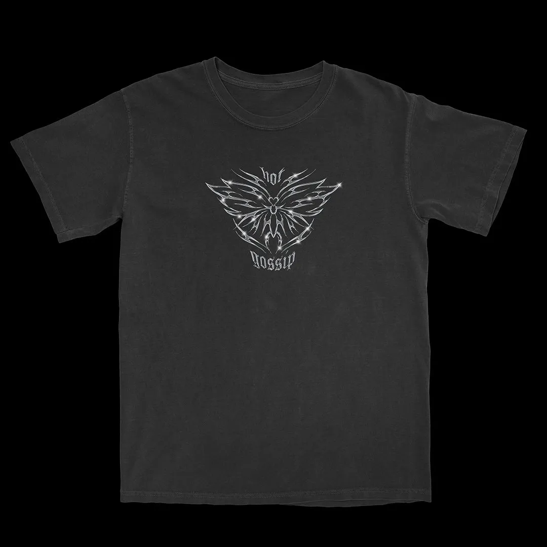 HOT GOSSIP CHROME BUTTERFLY SHIRT - BLACK