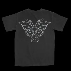 HOT GOSSIP CHROME BUTTERFLY SHIRT - BLACK