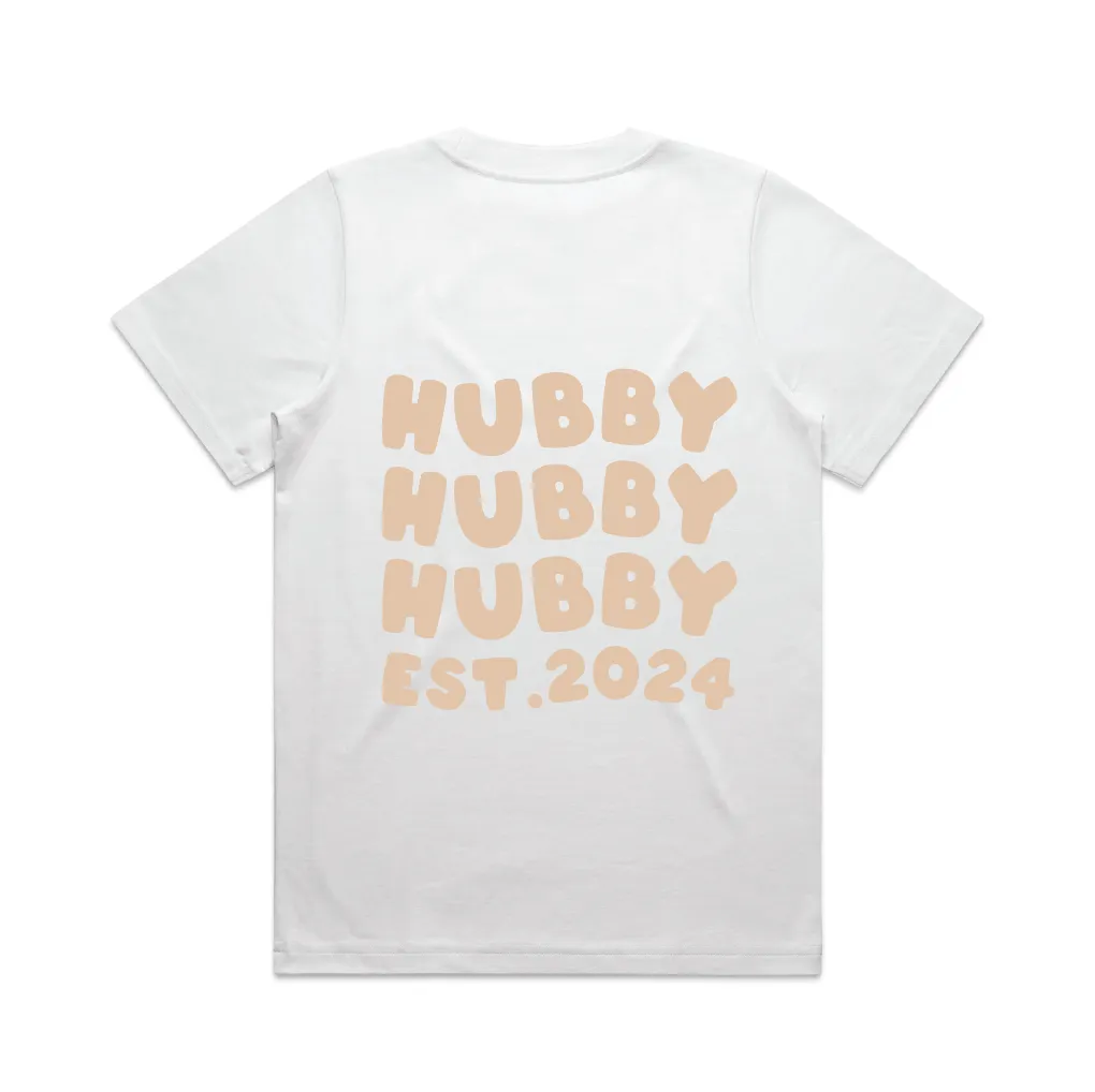 Hubby Tee | Beige on White