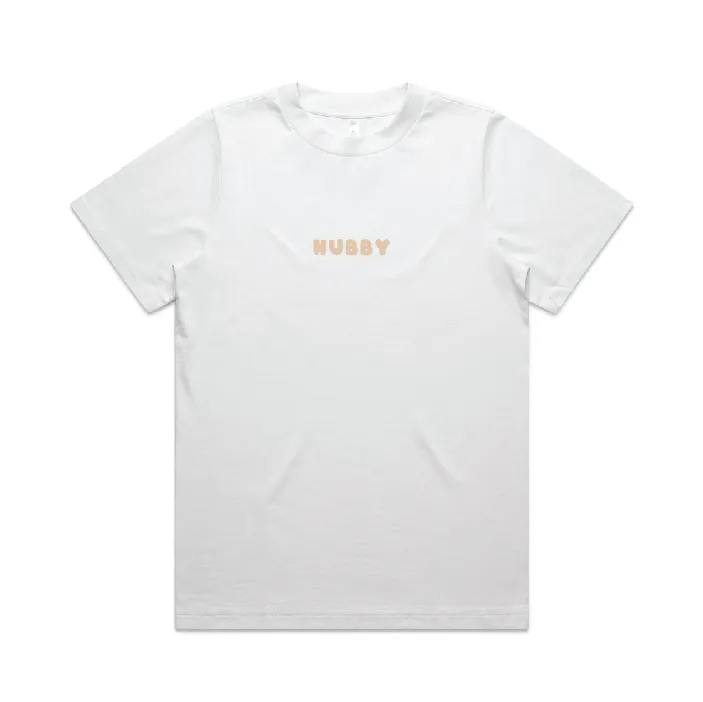 Hubby Tee | Beige on White