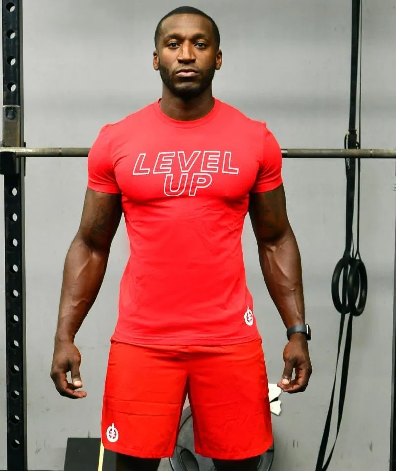 ICONI Crew Neck Men’s Muscle T-Shirt for Workouts, Moisture Wicking Short Sleeve Cotton T-Shirt with Quick Dry Fabric (US, Alpha, Large, Regular, Regular, Blue)