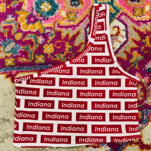 Indiana Block Pattern White Shoulder Top