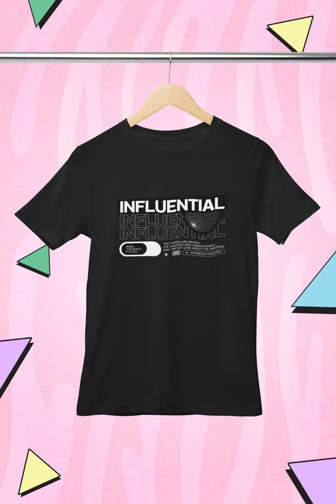 Influential - Unisex Oversized Cotton Graphic Printed T-Shirt