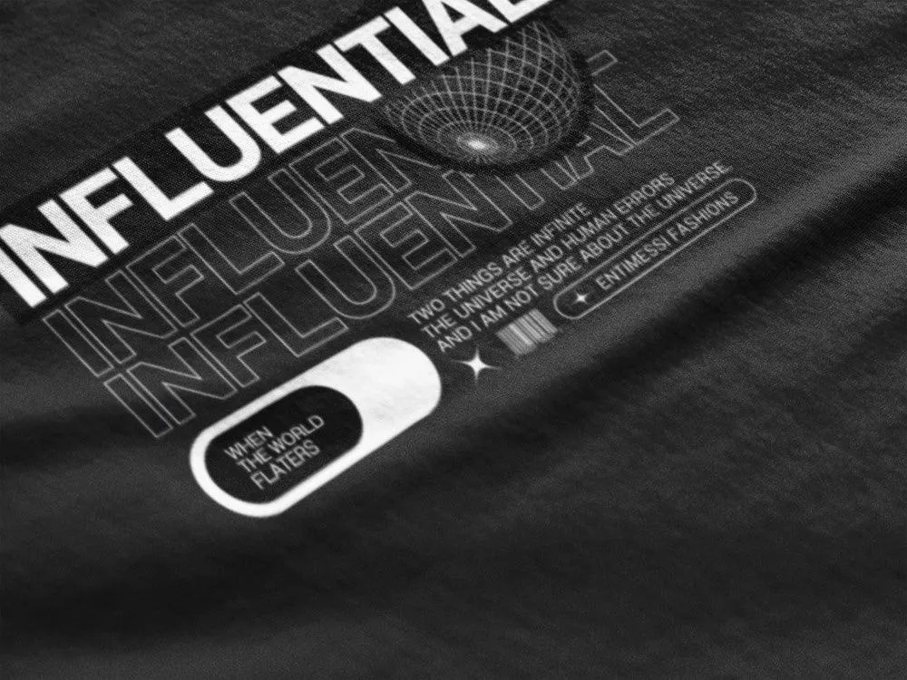 Influential - Unisex Oversized Cotton Graphic Printed T-Shirt